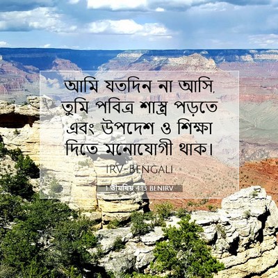 Picture 07 - 1 তীমথিয় 4:13 BENIRV - আমি যতদিন না আসি, - Bible Verse Picture