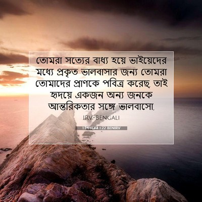 Picture 07 - 1 পিতরের 1:22 BENIRV - তোমরা সত্যের - Bible Verse Picture