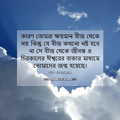 Picture 07 - 1 পিতরের 1:23 BENIRV - কারণ তোমরা - Bible Verse Picture