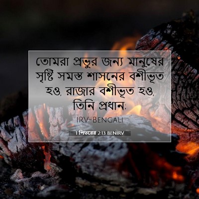 Picture 07 - 1 পিতরের 2:13 BENIRV - তোমরা প্রভুর জন্য - Bible Verse Picture