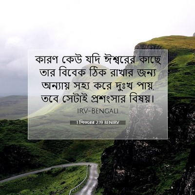 Picture 07 - 1 পিতরের 2:19 BENIRV - কারণ কেউ যদি - Bible Verse Picture