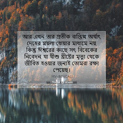 Picture 07 - 1 পিতরের 3:21 BENIRV - আর এখন তার প্রতীক - Bible Verse Picture