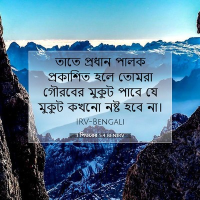 Picture 07 - 1 পিতরের 5:4 BENIRV - তাতে প্রধান পালক - Bible Verse Picture