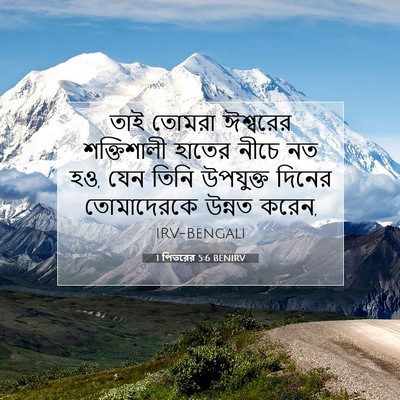 Picture 07 - 1 পিতরের 5:6 BENIRV - তাই তোমরা ঈশ্বরের - Bible Verse Picture