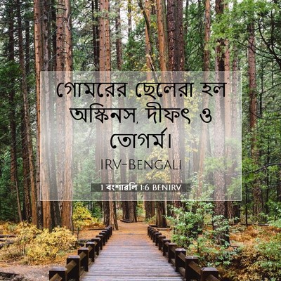 Picture 07 - 1 বংশাৱলি 1:6 BENIRV - গোমরের ছেলেরা হল - Bible Verse Picture