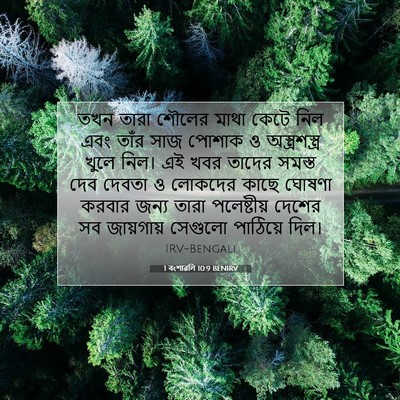 Picture 07 - 1 বংশাৱলি 10:9 BENIRV - তখন তারা শৌলের - Bible Verse Picture