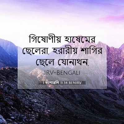 Picture 07 - 1 বংশাৱলি 11:34 BENIRV - গিষোণীয় হাষেমের - Bible Verse Picture