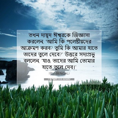 Picture 07 - 1 বংশাৱলি 14:10 BENIRV - তখন দায়ূদ - Bible Verse Picture