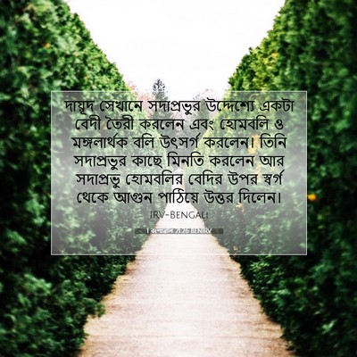 Picture 07 - 1 বংশাৱলি 21:26 BENIRV - দায়ূদ সেখানে - Bible Verse Picture