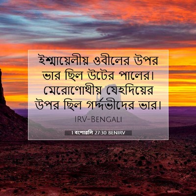 Picture 07 - 1 বংশাৱলি 27:30 BENIRV - ইশ্মায়েলীয় - Bible Verse Picture