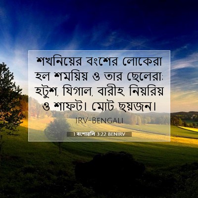Picture 07 - 1 বংশাৱলি 3:22 BENIRV - শখনিয়ের বংশের - Bible Verse Picture
