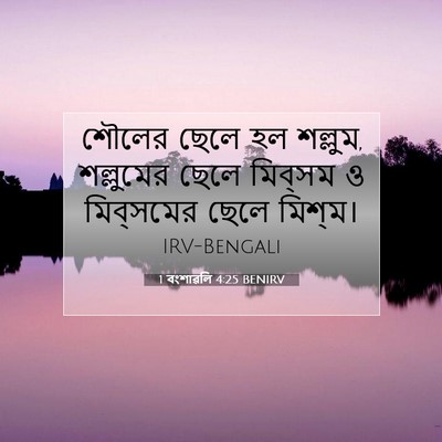 Picture 07 - 1 বংশাৱলি 4:25 BENIRV - শৌলের ছেলে হল - Bible Verse Picture