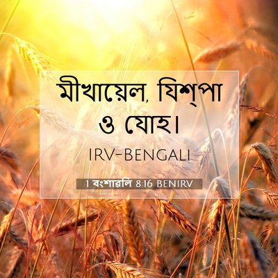 Picture 07 - 1 বংশাৱলি 8:16 BENIRV - মীখায়েল, যিশ্‌পা - Bible Verse Picture