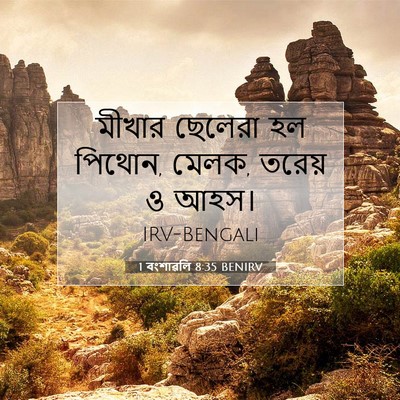 Picture 07 - 1 বংশাৱলি 8:35 BENIRV - মীখার ছেলেরা হল - Bible Verse Picture