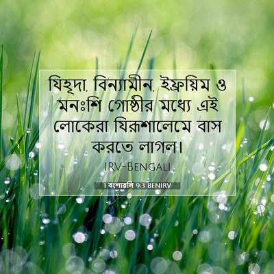 Picture 07 - 1 বংশাৱলি 9:3 BENIRV - যিহূদা, বিন্যামীন, - Bible Verse Picture