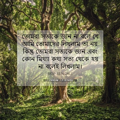 Picture 07 - 1 যোহনের 2:21 BENIRV - তোমরা সত্যকে জান - Bible Verse Picture