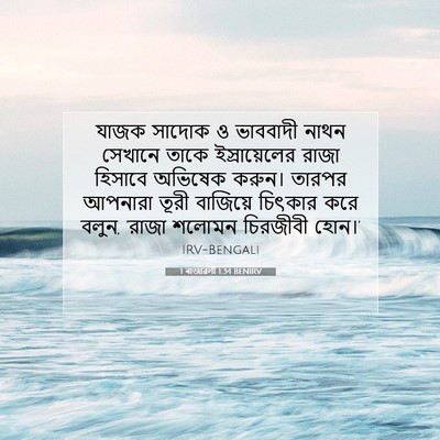 Picture 07 - 1 ৰাজাৱলী 1:34 BENIRV - যাজক সাদোক ও - Bible Verse Picture