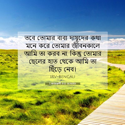 Picture 07 - 1 ৰাজাৱলী 11:12 BENIRV - তবে তোমার বাবা - Bible Verse Picture
