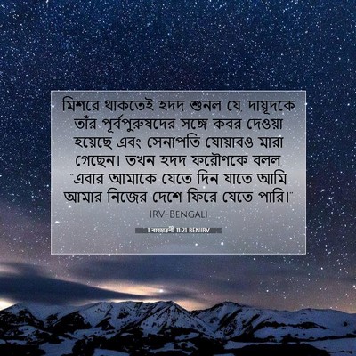 Picture 07 - 1 ৰাজাৱলী 11:21 BENIRV - মিশরে থাকতেই হদদ - Bible Verse Picture