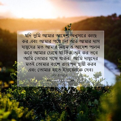 Picture 07 - 1 ৰাজাৱলী 11:38 BENIRV - যদি তুমি আমার আদেশ - Bible Verse Picture