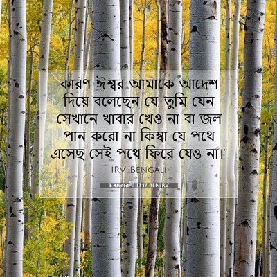 Picture 07 - 1 ৰাজাৱলী 13:17 BENIRV - কারণ ঈশ্বর আমাকে - Bible Verse Picture