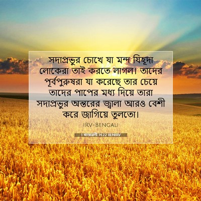 Picture 07 - 1 ৰাজাৱলী 14:22 BENIRV - সদাপ্রভুর চোখে যা - Bible Verse Picture