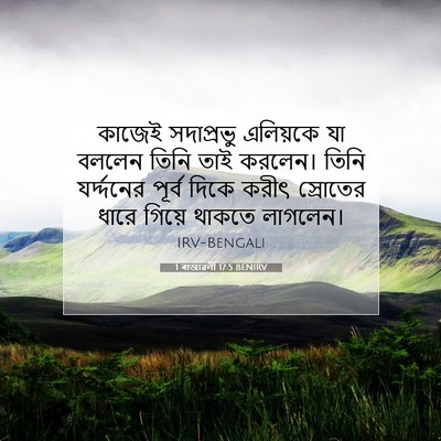Picture 07 - 1 ৰাজাৱলী 17:5 BENIRV - কাজেই সদাপ্রভু - Bible Verse Picture