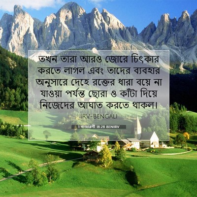 Picture 07 - 1 ৰাজাৱলী 18:28 BENIRV - তখন তারা আরও জোরে - Bible Verse Picture