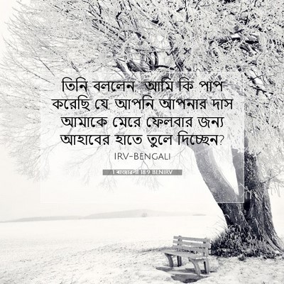 Picture 07 - 1 ৰাজাৱলী 18:9 BENIRV - তিনি বললেন, “আমি কি - Bible Verse Picture