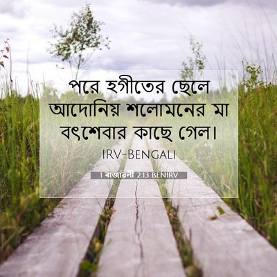 Picture 07 - 1 ৰাজাৱলী 2:13 BENIRV - পরে হগীতের ছেলে - Bible Verse Picture