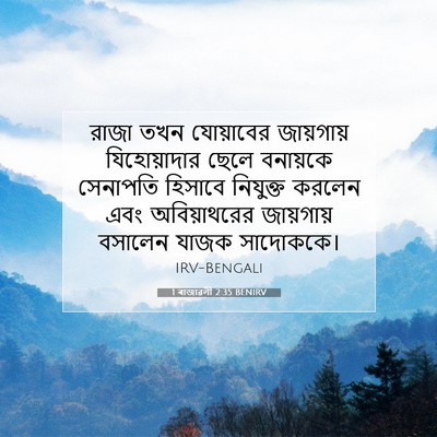 Picture 07 - 1 ৰাজাৱলী 2:35 BENIRV - রাজা তখন যোয়াবের - Bible Verse Picture