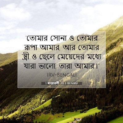 Picture 07 - 1 ৰাজাৱলী 20:3 BENIRV - ‘তোমার সোনা ও - Bible Verse Picture