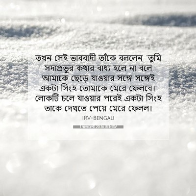 Picture 07 - 1 ৰাজাৱলী 20:36 BENIRV - তখন সেই ভাববাদী - Bible Verse Picture
