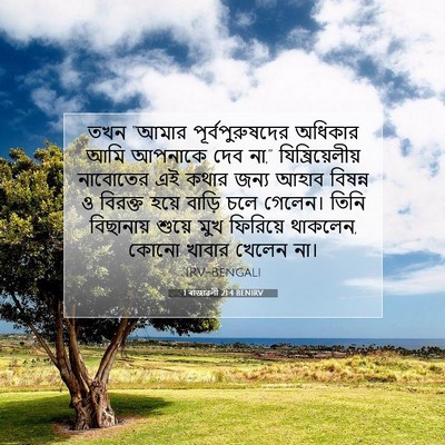Picture 07 - 1 ৰাজাৱলী 21:4 BENIRV - তখন “আমার - Bible Verse Picture