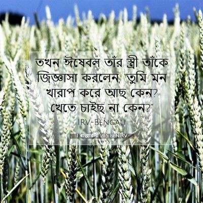 Picture 07 - 1 ৰাজাৱলী 21:5 BENIRV - তখন ঈষেবল তাঁর - Bible Verse Picture