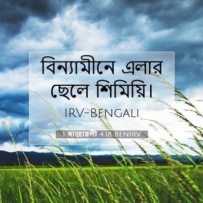 Picture 07 - 1 ৰাজাৱলী 4:18 BENIRV - বিন্যামীনে এলার - Bible Verse Picture