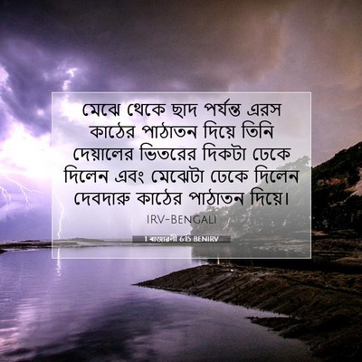 Picture 07 - 1 ৰাজাৱলী 6:15 BENIRV - মেঝে থেকে ছাদ - Bible Verse Picture