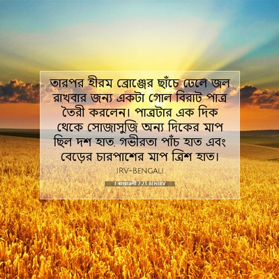 Picture 07 - 1 ৰাজাৱলী 7:23 BENIRV - তারপর হীরম - Bible Verse Picture