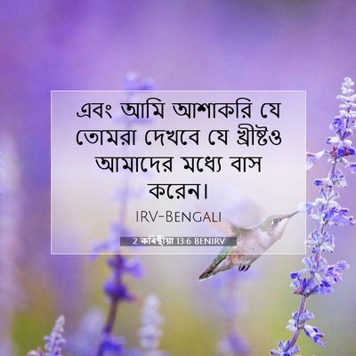 Picture 07 - 2 কৰিন্থীয়া 13:6 BENIRV - এবং আমি আশাকরি যে - Bible Verse Picture