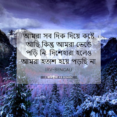 Picture 07 - 2 কৰিন্থীয়া 4:8 BENIRV - আমরা সব দিক দিয়ে - Bible Verse Picture