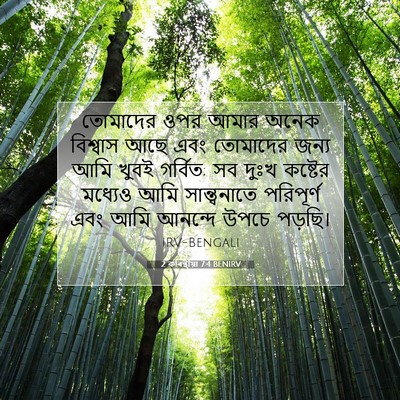 Picture 07 - 2 কৰিন্থীয়া 7:4 BENIRV - তোমাদের ওপর আমার - Bible Verse Picture
