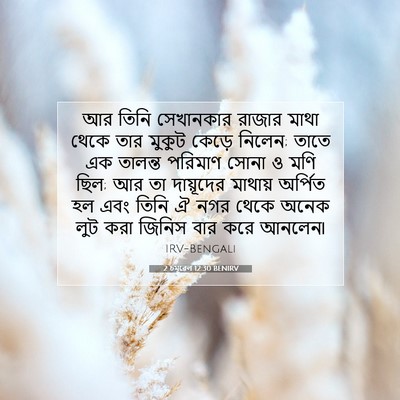 Picture 07 - 2 চমূৱেল 12:30 BENIRV - আর তিনি সেখানকার - Bible Verse Picture