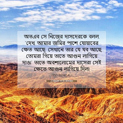Picture 07 - 2 চমূৱেল 14:30 BENIRV - অতএব সে নিজের - Bible Verse Picture