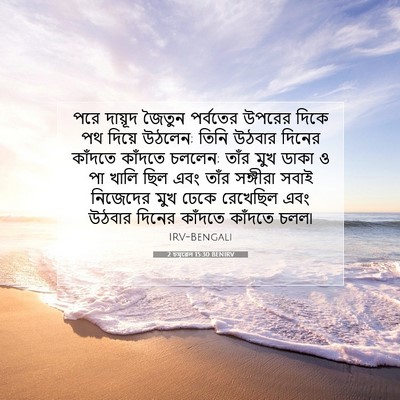 Picture 07 - 2 চমূৱেল 15:30 BENIRV - পরে দায়ূদ জৈতুন - Bible Verse Picture