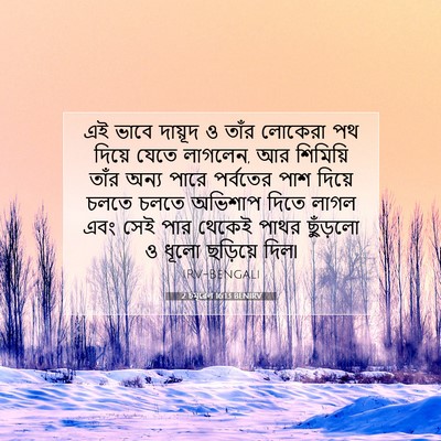 Picture 07 - 2 চমূৱেল 16:13 BENIRV - এই ভাবে দায়ূদ ও - Bible Verse Picture