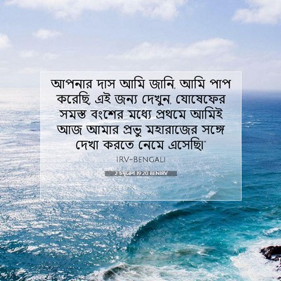Picture 07 - 2 চমূৱেল 19:20 BENIRV - আপনার দাস আমি জানি, - Bible Verse Picture