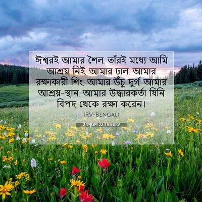 Picture 07 - 2 চমূৱেল 22:3 BENIRV - ঈশ্বরই আমার শৈল, - Bible Verse Picture