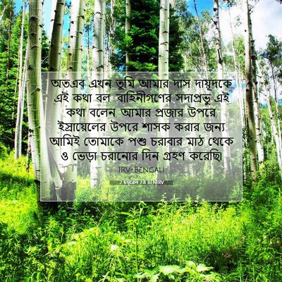 Picture 07 - 2 চমূৱেল 7:8 BENIRV - অতএব এখন তুমি আমার - Bible Verse Picture