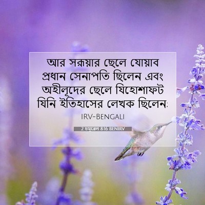 Picture 07 - 2 চমূৱেল 8:16 BENIRV - আর সরূয়ার ছেলে - Bible Verse Picture