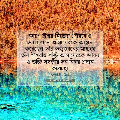 Picture 07 - 2 পিতরের 1:3 BENIRV - কারণ ঈশ্বর নিজের - Bible Verse Picture